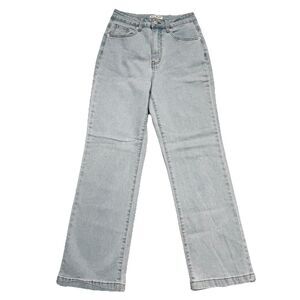 Ettelo High Rise Trouser Jeans 4 (26x28) Blue Light Wash Denim Stretch Womens